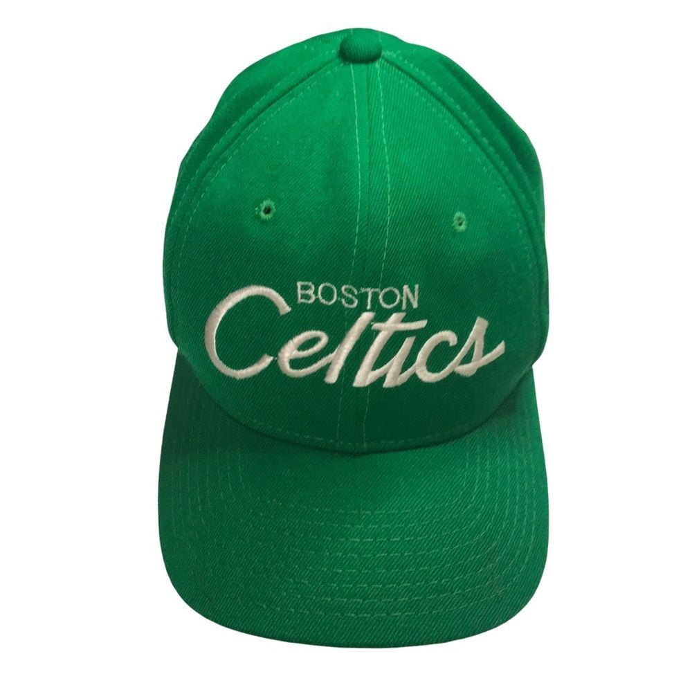 Vintage Sports Specialties Boston Celtics 100% Wool Script Snap Back Cap